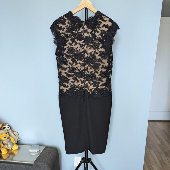 Reem Acra Black Lace Cocktail Dress | Designer | Nude Illusion - Picture 2 of 12